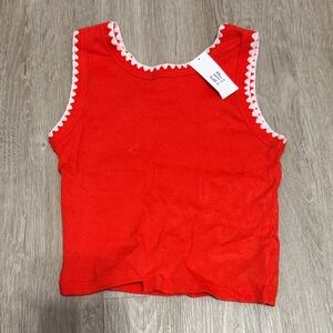 GAP Red Tank Top with Pink Edging